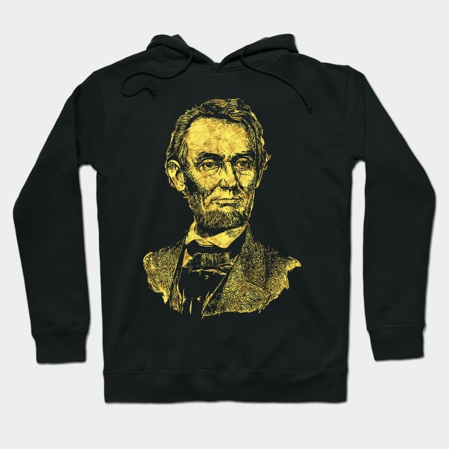 Abraham Lincoln the 16th American President Abstract Sketch Drawing Portrait Hoodie by Naumovski